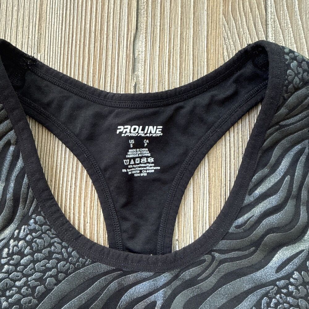 Women’s Proline Pro Player Black Animal Print Sports Bra Padded Activewear - S - Picture 2 of 4